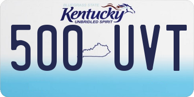 KY license plate 500UVT
