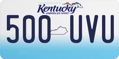KY license plate 500UVU