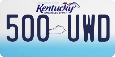 KY license plate 500UWD