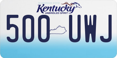 KY license plate 500UWJ