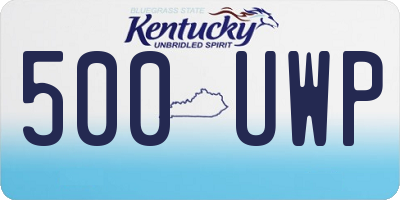 KY license plate 500UWP
