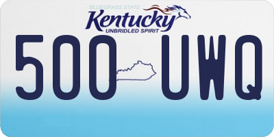 KY license plate 500UWQ