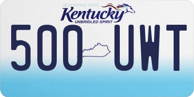 KY license plate 500UWT