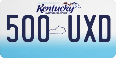 KY license plate 500UXD