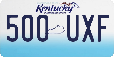 KY license plate 500UXF