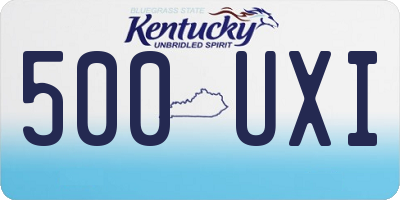 KY license plate 500UXI