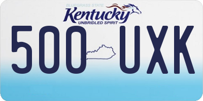 KY license plate 500UXK