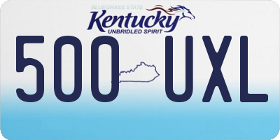 KY license plate 500UXL