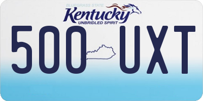 KY license plate 500UXT