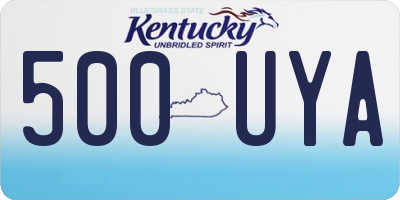KY license plate 500UYA