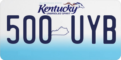 KY license plate 500UYB