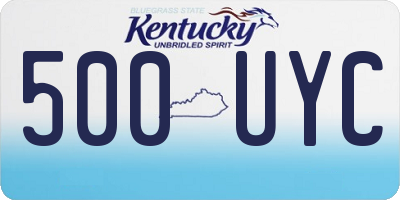 KY license plate 500UYC