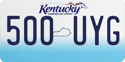 KY license plate 500UYG