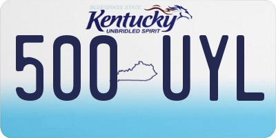 KY license plate 500UYL