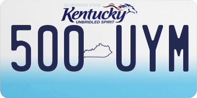 KY license plate 500UYM