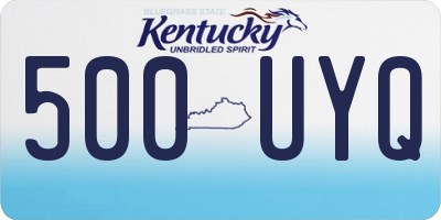 KY license plate 500UYQ