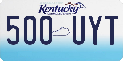 KY license plate 500UYT