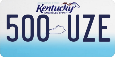 KY license plate 500UZE