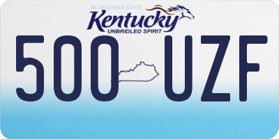 KY license plate 500UZF