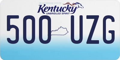 KY license plate 500UZG