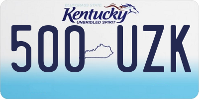 KY license plate 500UZK