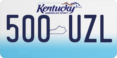 KY license plate 500UZL