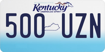 KY license plate 500UZN