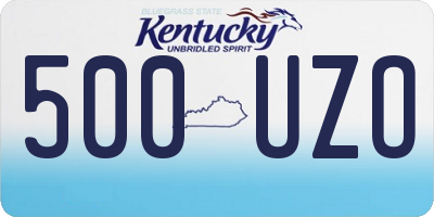 KY license plate 500UZO