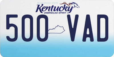 KY license plate 500VAD