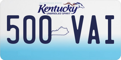 KY license plate 500VAI