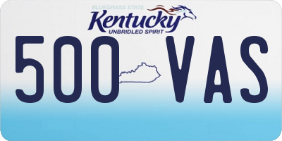 KY license plate 500VAS