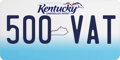 KY license plate 500VAT