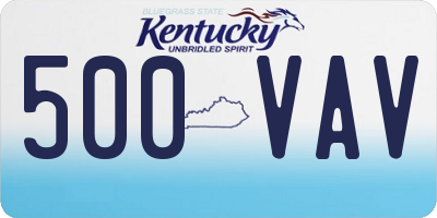 KY license plate 500VAV