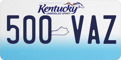 KY license plate 500VAZ
