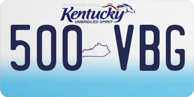 KY license plate 500VBG