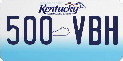 KY license plate 500VBH