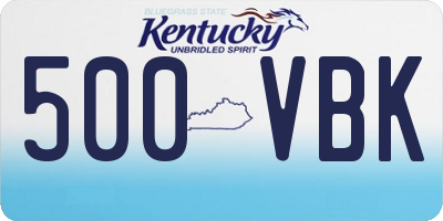KY license plate 500VBK