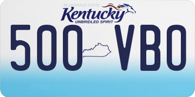 KY license plate 500VBO