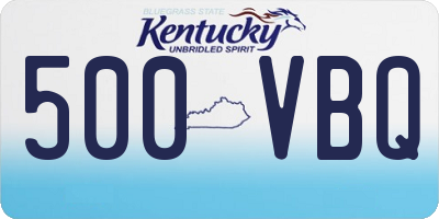 KY license plate 500VBQ