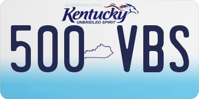 KY license plate 500VBS