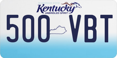 KY license plate 500VBT