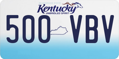 KY license plate 500VBV
