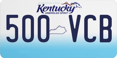 KY license plate 500VCB