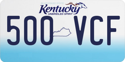KY license plate 500VCF