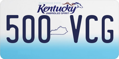 KY license plate 500VCG
