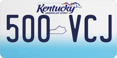 KY license plate 500VCJ
