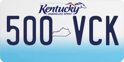 KY license plate 500VCK