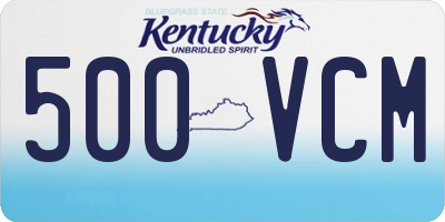 KY license plate 500VCM