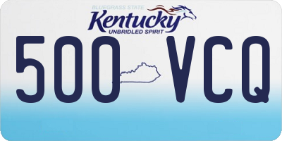 KY license plate 500VCQ