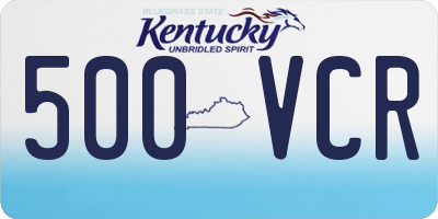 KY license plate 500VCR